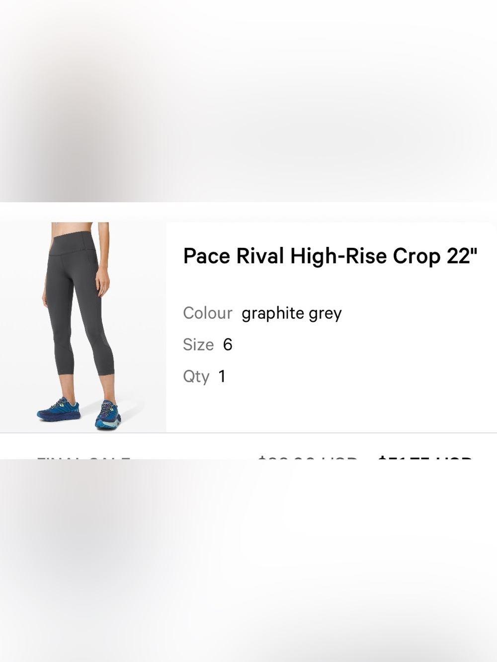 lululemon Pace Rival Leggings Charcoal Gray size 6